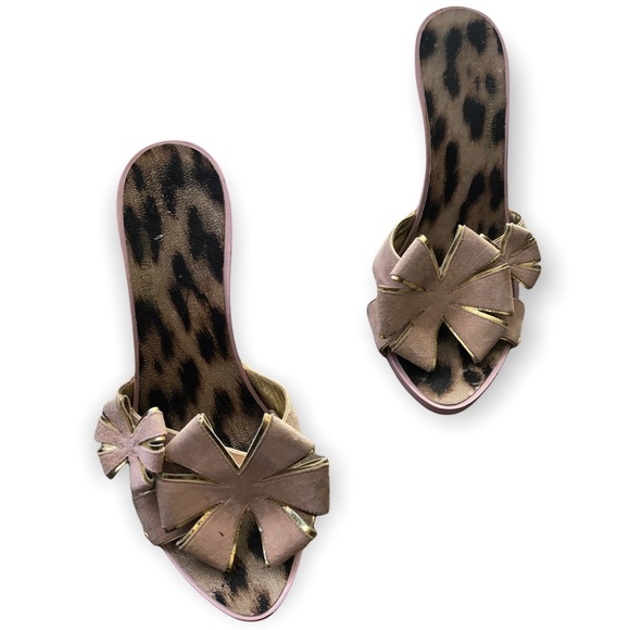 Barbiecore Roberto Cavalli Peep Toe Bow High Heels Leopard Pink 7 - Picture 5 of 9